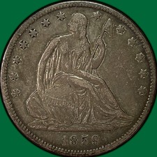 1859-O Seated Liberty Half Dollar Near Extremely Fine XF/VF+ Coin #39372 picture