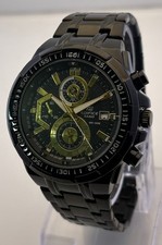 Refurbished Edifice Casio Chronograph Quartz Black Dial Small-Sec/Date Watch picture