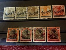 Danzig Germania 1920 Deutsches Reich Overprint Stamp Set MH* Very Rare  picture