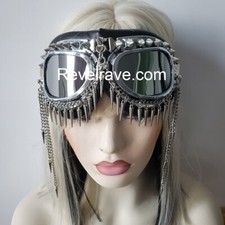 Burning Man Streampunk Goggles,Punk Skull Bird Head Spike Rave Festival Goggles picture