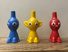 Nintendo PIKMIN Figure Single Flower Vase Red & Blue & Yellow Set of 3 w/ Boxes picture