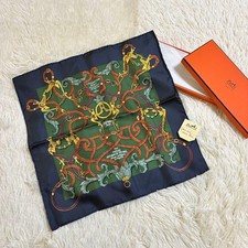 Hermes Silk Scarf Carre 90 L'Instruction Du Roi Navy Equestrian Mint w/Box picture