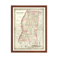 Old Map of Mississippi 1855 - Vintage Mississippi Art picture