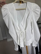 Jason Wu White Puff Sleeve Blouse with Tie Waist, New with T picture
