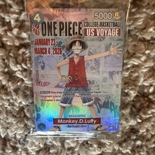 One Piece Monkey.D.Luffy US College Basketball Promo Card UNOPENED picture