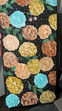 Hand-Painted Painting Black Background Polka Dots Contemporary Art picture