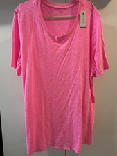 Lane Bryant Top Plus Size 22/24 Tunic Stretch Floral Short Sleeve Casual Pink picture