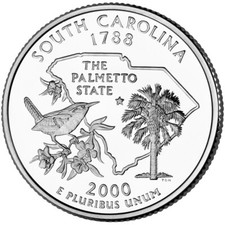 2000 P South Carolina State Quarter.  Uncirculated From US Mint roll. picture