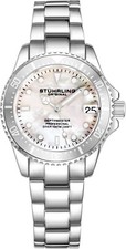 Stuhrling 3950L Women's Underwater Svelte 32mm MOP Stainless Link Bracelet Watch picture