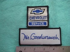 Vintage Mr Goodwrench Chevrolet Service Parts Uniform Hat Patch Set picture
