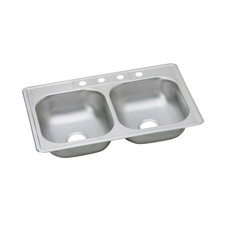 Elkay Dayton DSE233224 Drop-In Equal Double Bowl Stainless Steel Sink 33