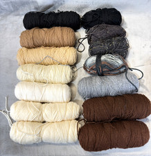4+ lbs Neutral Color Yarn Lot 14 Partial Caked Skeins Earth Tones Destash Craft picture