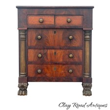 Antique classical Empire Salesman Sample Miniature Chest Dresser paw gilt rare picture