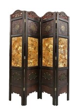 Vintage Oriental Style 4 Panels Screen Room Divider picture