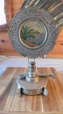 Rare Antique Table Top Lantern Reflective Mount Ocean Front Scene Display 1906 picture