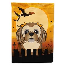 Caroline's Treasures BB1807CHF Halloween Chocolate Brown Shih Tzu House Flag picture