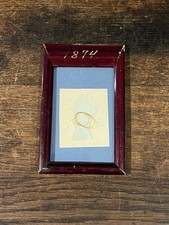 Antique Victorian Vintage Hair Curl Framed Baby Mourning Relic 1874 AR picture