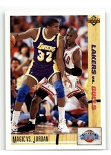 1991-92 Upper Deck MAGIC JOHNSON/MICHAEL JORDAN #34 EX picture
