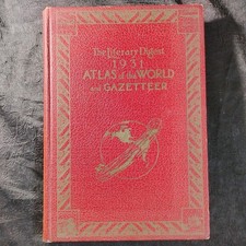 Antique World Atlas and Gazetteer w/Color Historical Maps Rand McNally 1931 vtg picture