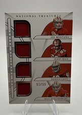 2022 Panini National Treasures - Nfl Game Gear Quad Materials Joe Montana, Jerry picture