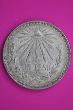 1945 Mexico 1 Un Peso Silver Coin .720 Fine Guaranteed Authentic Hi Grade 0633N picture