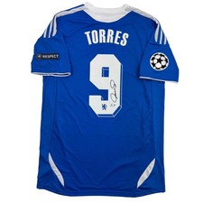 Autographed/Signed Fernando Torres Chelsea FC Blue Jersey Beckett BAS COA picture