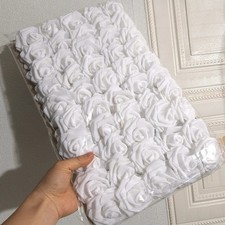 50Pcs Artificial Fake Rose PE Flower Head Wedding Party Garden Home Decor US picture