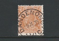 1932 KGV CofA WMK 5d BROWN SUPERB 