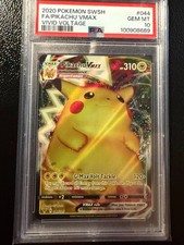 2020 POKEMON SWORD & SHIELD VIVID VOLTAGE #044 FULL ART PIKACHU VMAX PSA 10 picture