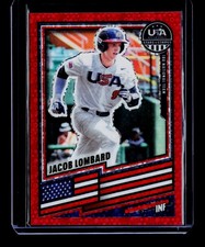 2026 Panini Stars & Stripes Prizm USA Baseball #99 Jacob Lombard Disco Red #/199 picture