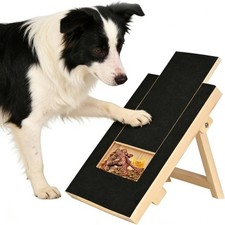 Wooden Dog Nail Scratch Board w/ Treat Box Pet Scratcher Trim Pad Sandpaper Toy picture