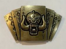 Motörhead 4”X2.2” Bronze Ace Of Spades War Pig Belt Buckle - Lemmy - NEW picture