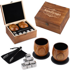 Charred Wooden Bourbon Drinking Cup Set,Oak and Smoke Whiskey Cup,Wooden Old picture