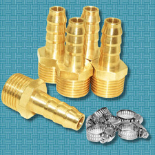 5PCS Brass 3/8In Hose Barb to 3/8In Male NPT Hose Fitting,Water Fuel Air Metals picture