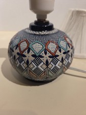 Vintage Javier Servin Signed Pottery Lamp Mexico Handmade New Shade Excellent... picture