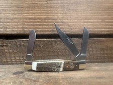 Remington Cutlery Knife Guide Stockman 3 Blade Bone Wood Handle New (QTY) picture