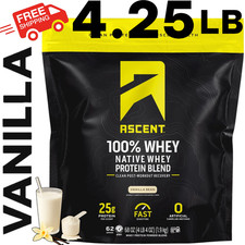 Ascent 100% Whey Protein Blend    Vanilla Bean   Native   4.25 LBS   62 Servings picture