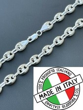 Real 925 Sterling Silver 8mm Puffed Mariner Link Chain Necklace Bracelet 7
