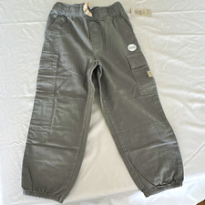 365 Kids from Garanimals Boys Gray Cargo Pants Size 5 Cotton Drawstring Pockets picture