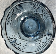 Vintage Indiana Glass Colonial Blue Stars & Bars Base Only picture