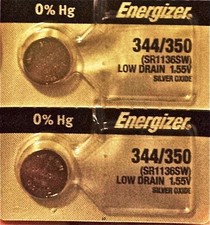 ENERGIZER 344/350 SR1136SW  WATCH BATTERIES 344 350 (2piece) NEW AuthorizeSeller picture