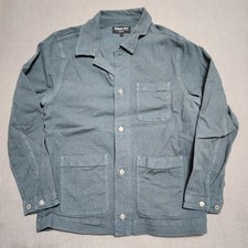 American Giant Made In USA Roughneck Chore Jacket Men’s Large Blue Cotton Blend picture
