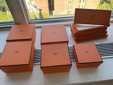 HERMES- Authentic Empty Orange  Boxes- Rare Shapes & Sizes picture