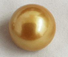 Huge 17mm Natural South Sea Genuine Gold Golden Round Loose Pearl Undrilled 672 picture