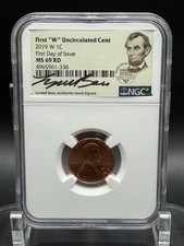 2019 W 1C UNCIRCULATED LINCOLN CENT NGC MS69 RD FIRST DAY OF ISSUE LYNDALL BASS picture
