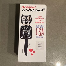 NIB Kit-Cat Klock Gentlemen The Original (Classic Black) Iconic Retro Cat Clock picture