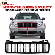 New Front Grille Assembly Black Plastic Fits 2005 2006 2007 Jeep Grand Cherokee picture