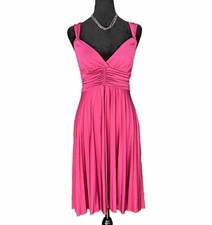 Speechless Sleeveless Pink Ruched Dress Y2k Stretch Belt Short Fit Flare Pleated picture