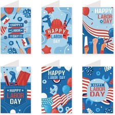 Happy Labor Day Greeting Cards With Envelopes, 24 Pcs, 6 X 4 Inches picture