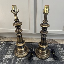 Stiffel Vintage Brass Table Lamps Pair Mid Century Modern Hollywood Regency Set2 picture